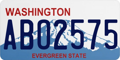 WA license plate ABO2575