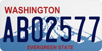 WA license plate ABO2577