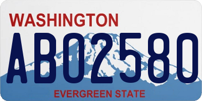 WA license plate ABO2580