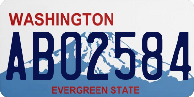 WA license plate ABO2584