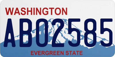 WA license plate ABO2585