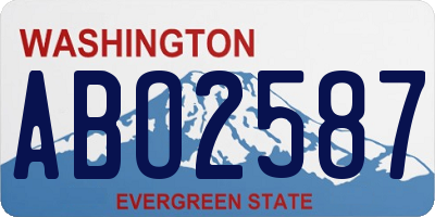 WA license plate ABO2587