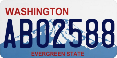 WA license plate ABO2588