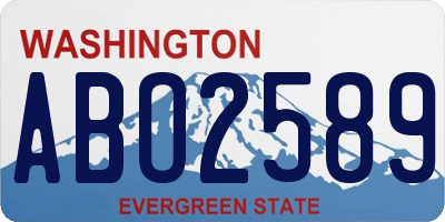 WA license plate ABO2589