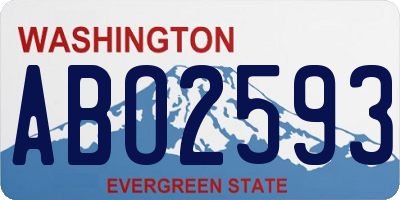 WA license plate ABO2593