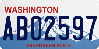 WA license plate ABO2597