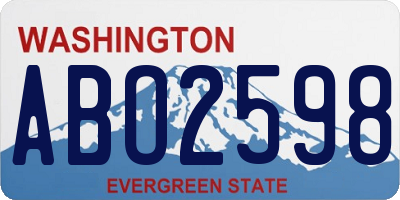 WA license plate ABO2598