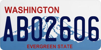 WA license plate ABO2606