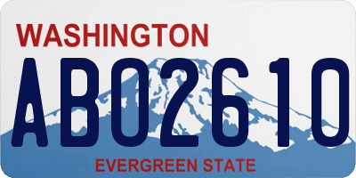 WA license plate ABO2610
