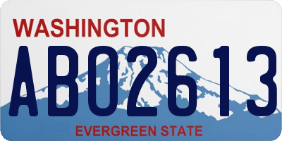 WA license plate ABO2613