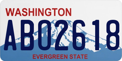WA license plate ABO2618