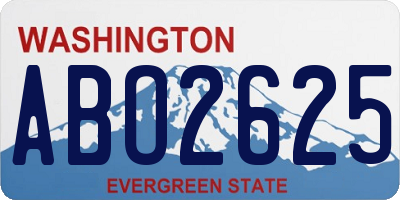 WA license plate ABO2625