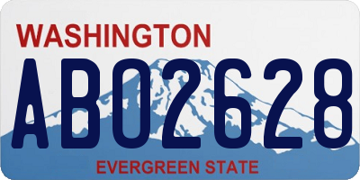 WA license plate ABO2628