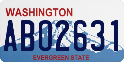 WA license plate ABO2631