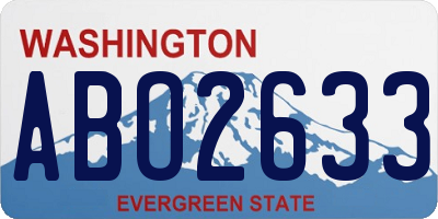 WA license plate ABO2633