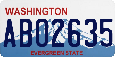 WA license plate ABO2635