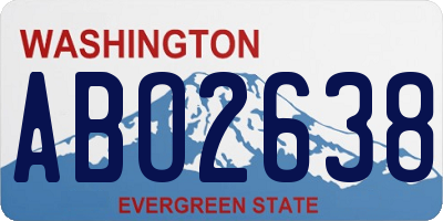 WA license plate ABO2638