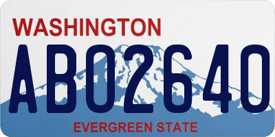 WA license plate ABO2640