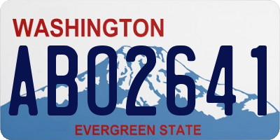 WA license plate ABO2641