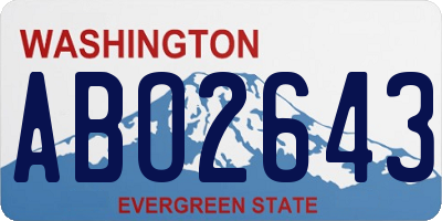 WA license plate ABO2643