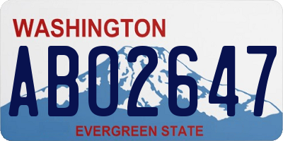 WA license plate ABO2647