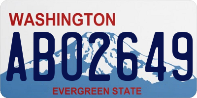 WA license plate ABO2649