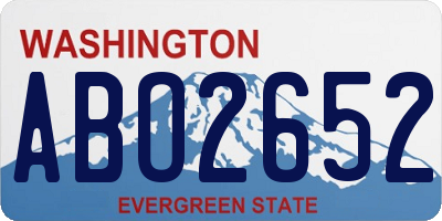 WA license plate ABO2652