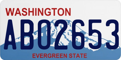 WA license plate ABO2653
