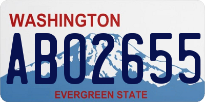 WA license plate ABO2655