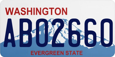 WA license plate ABO2660