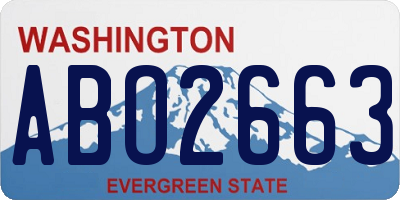 WA license plate ABO2663