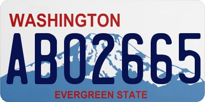 WA license plate ABO2665