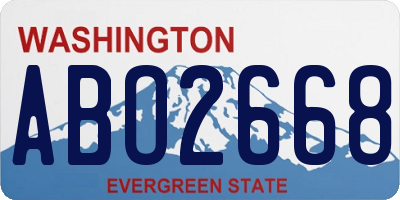 WA license plate ABO2668