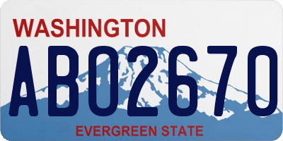 WA license plate ABO2670