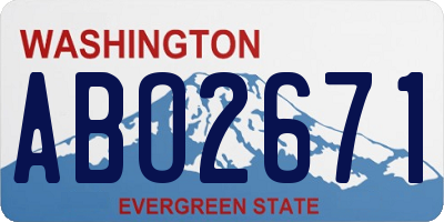 WA license plate ABO2671