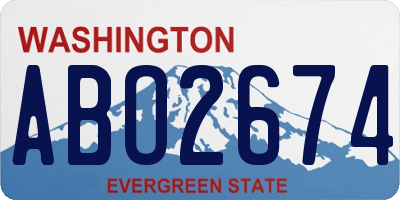 WA license plate ABO2674