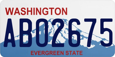 WA license plate ABO2675