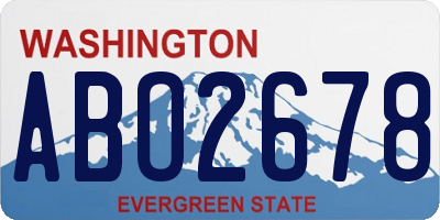 WA license plate ABO2678