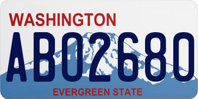 WA license plate ABO2680