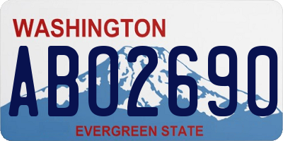 WA license plate ABO2690