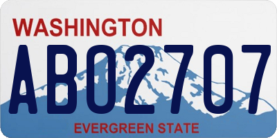 WA license plate ABO2707