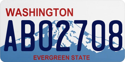 WA license plate ABO2708