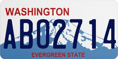 WA license plate ABO2714