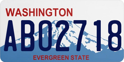 WA license plate ABO2718