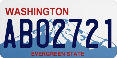 WA license plate ABO2721