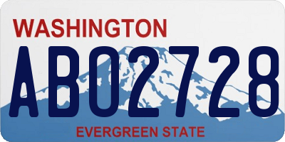 WA license plate ABO2728