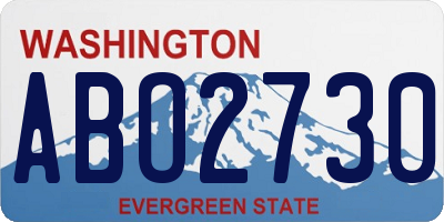 WA license plate ABO2730