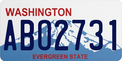 WA license plate ABO2731