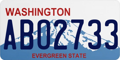 WA license plate ABO2733