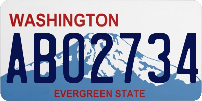 WA license plate ABO2734